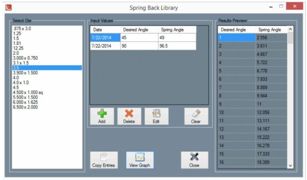 Spring Back Calculator